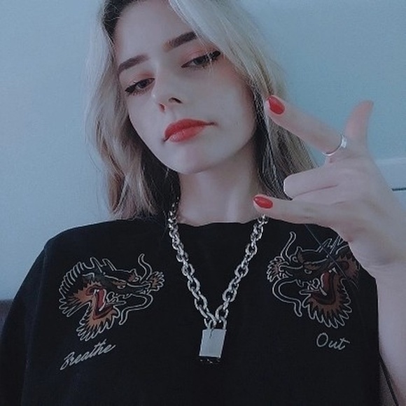 Unisex Padlock Pendant Stainless Steel Necklace - Picture 3 of 3